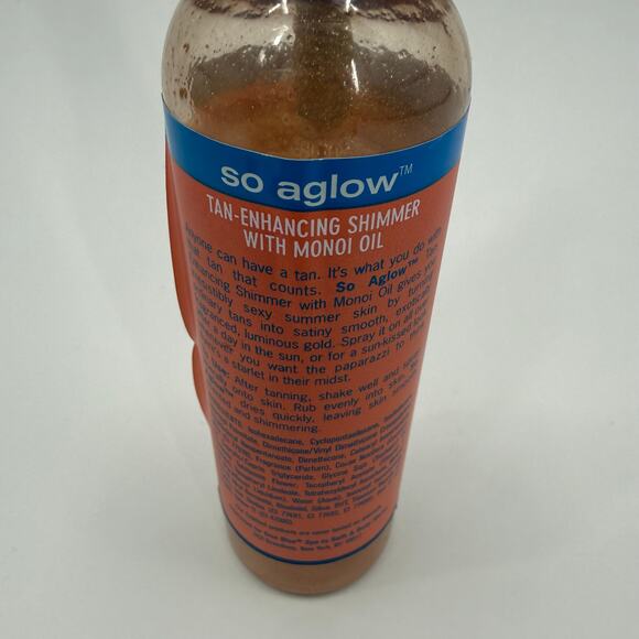 True Blue Spa So Aglow 4oz Tan-Enhancing Shimmer Monoi Used Rare Bath Body Works - Picture 11 of 13